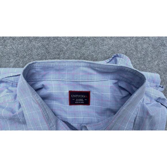 UNTUCKit Blue Plaid Casual Button Down Shirt - Picture 15 of 16